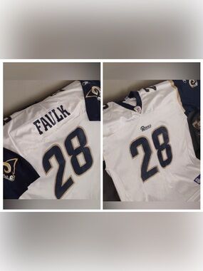 Throwback St Louis Rams Marshall Faulk Reebok NFL On Field Football Jersey XL